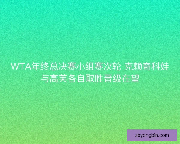 WTA年终总决赛小组赛次轮 克赖奇科娃与高芙各自取胜晋级在望